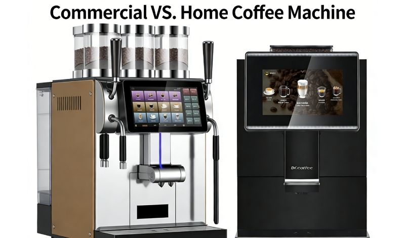 What is the difference between commercial and home coffee machines?